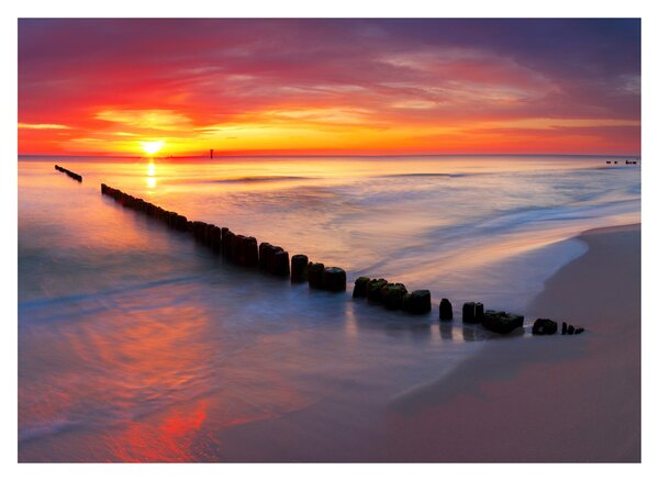 Obraz na szkle - Sunset, Baltic Sea, Poland (70x50 cm)