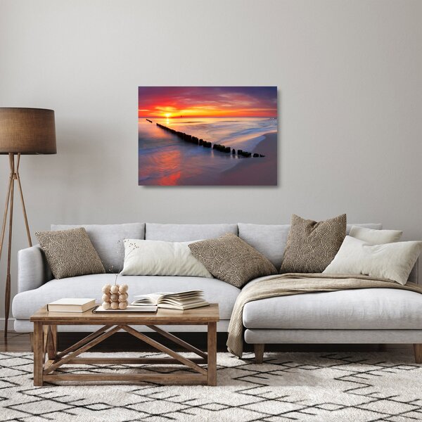 Obraz na szkle - Sunset, Baltic Sea, Poland (70x50 cm)