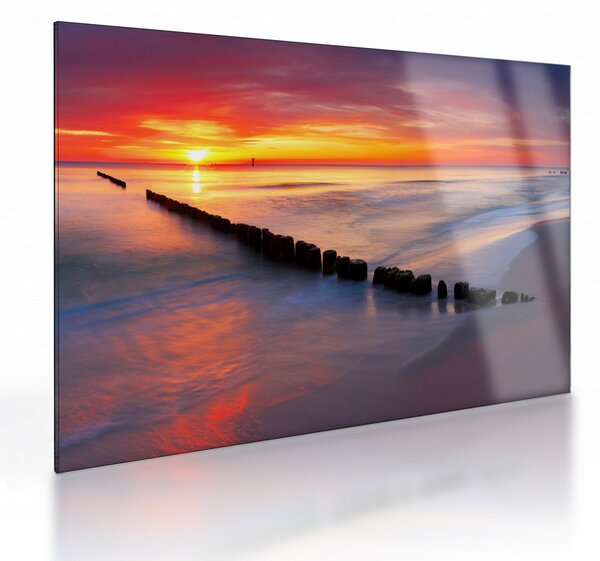 Obraz na szkle - Sunset, Baltic Sea, Poland (70x50 cm)