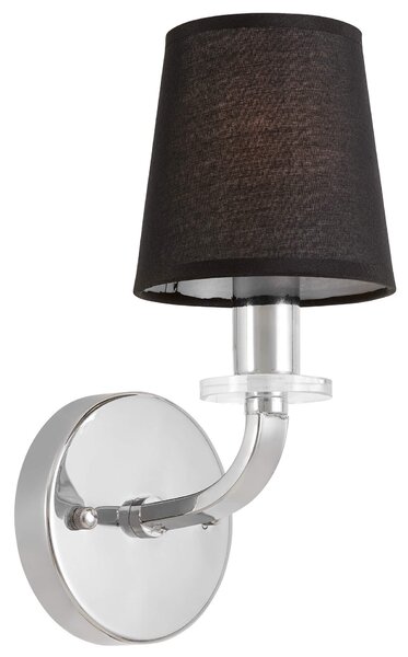 LAMPA ŚCIENNA KINKIET NOWOCZESNY CZARNO-CHROMOWANY ORLANDO W1