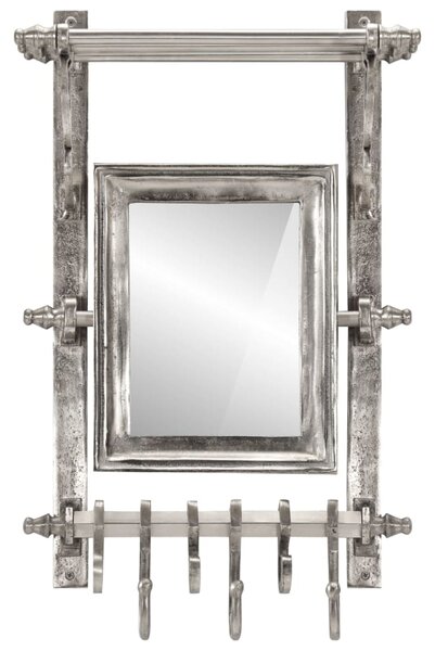 Półka na bagaże z wieszakami, ścienna, aluminium