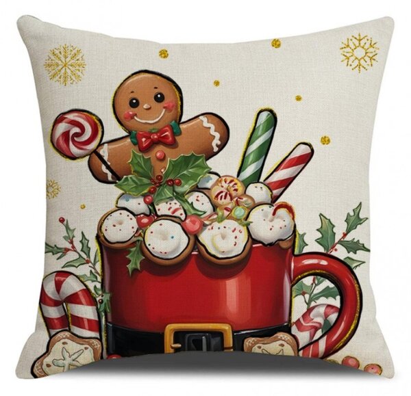 Świąteczna poszewka na poduszkę HOT CHOCOLATE 45x45 cm, kolorowa