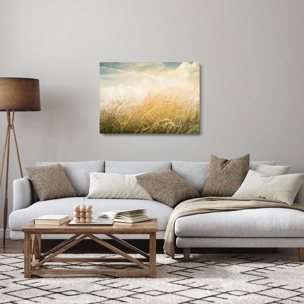 Obraz na szkle - Pole jesienią (70x50 cm)