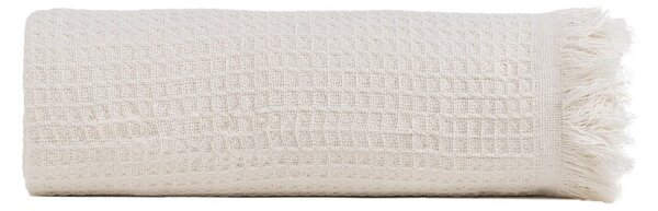 Kremowa narzuta z bawełny z recyklingu 260x280 cm Honeycomb – Ixia