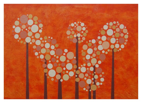 Obraz na szkle - Pomarańczowy las (70x50 cm)
