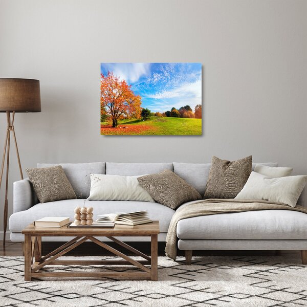 Obraz na szkle - Jesienny krajobraz (70x50 cm)
