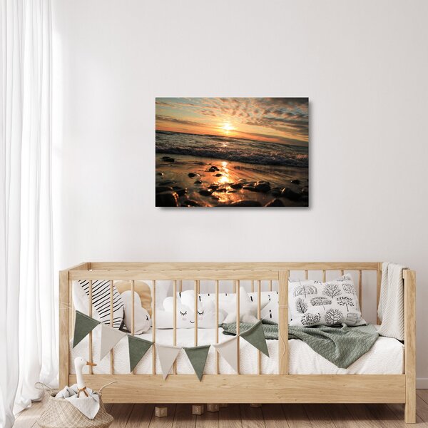 Obraz na szkle - Zachód słońca nad oceanem (70x50 cm)