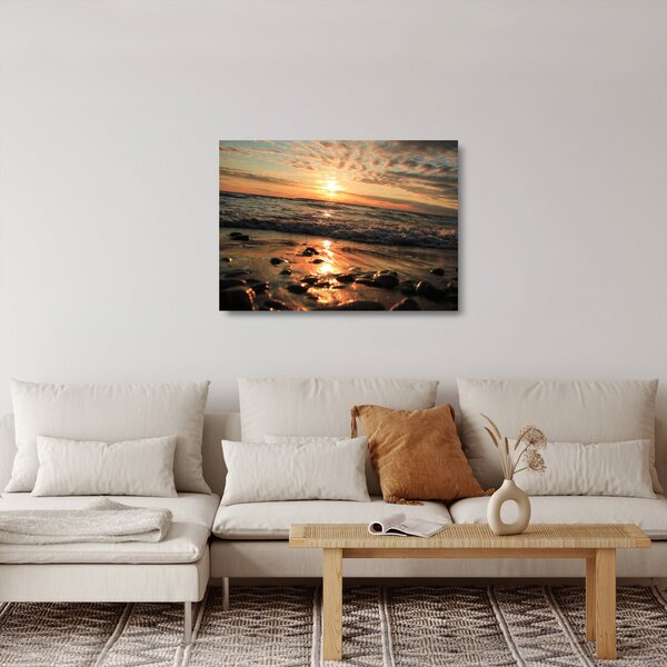 Obraz na szkle - Zachód słońca nad oceanem (70x50 cm)