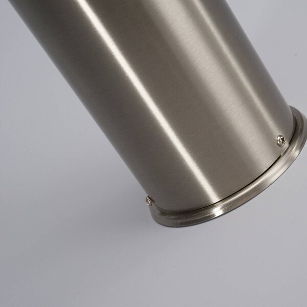 Lindby Słupek oświetleniowy Enja, 50 cm, stal nierdzewna, IP44, E27 Enja Lindby, możliwość ściemniania, aluminiowy / szary / cynkowy, stal szlachetna, nowoczesny