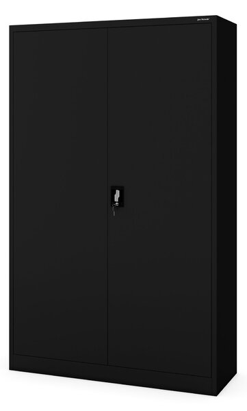 Szafa biurowa metalowa na akta, szeroka, czarna, 1150x1850x400 mm: JAN II