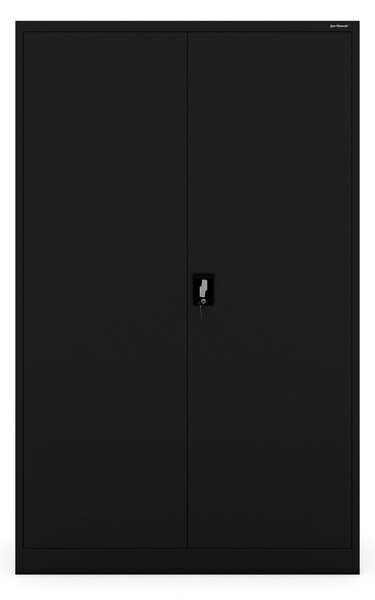 Szafa biurowa metalowa na akta, szeroka, czarna, 1150x1850x400 mm: JAN II
