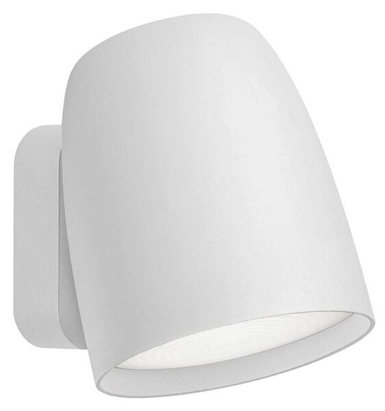 Bover kinkiet zewnętrzny LED Nut, biały, aluminium/stal, wysokość 13,5 cm