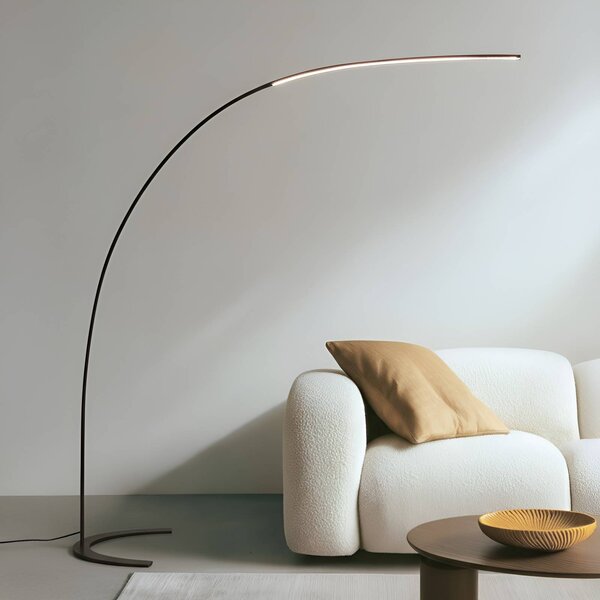 Lampa stojąca LED DANUA Lindby, możliwość ściemniania, czarny, biuro, metal, nowoczesny