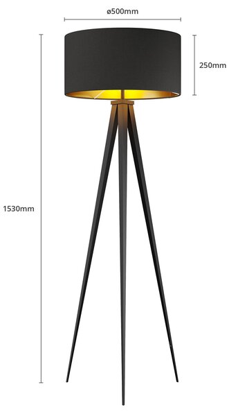 Lampa stojąca Benik Lindby, czarny, salon / jadalnia, tkanina / materiał / jedwab, nowoczesny