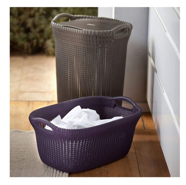 Ciemnoszary kosz na pranie Curver Knit Hamper, 57 l