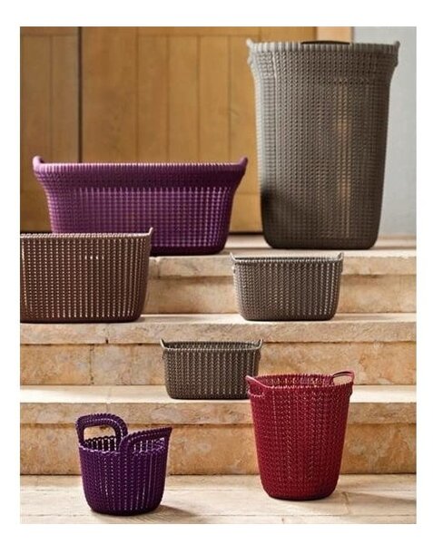 Ciemnoszary kosz na pranie Curver Knit Hamper, 57 l