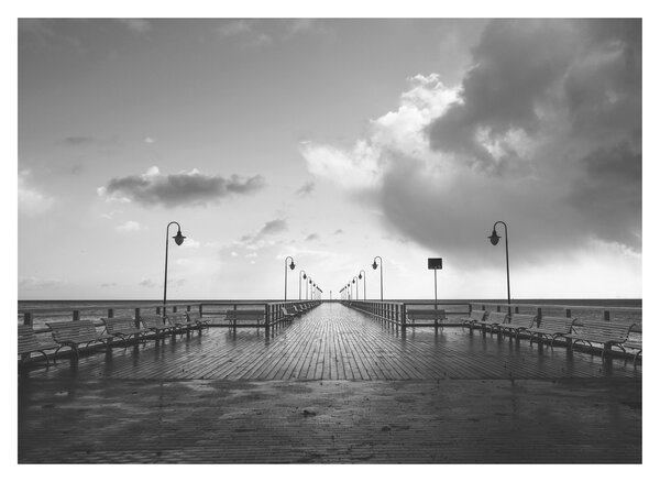Obraz na szkle - Promenada nad wybrzeżem (70x50 cm)