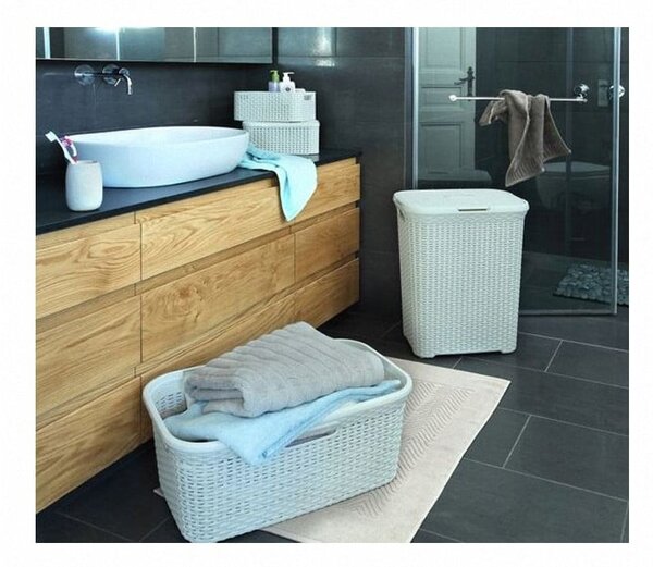 Jasnoszary kosz na pranie Curver Hamper, 60 l