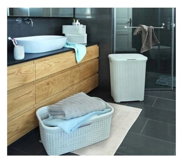 Jasnokremowy kosz na pranie Curver Hamper, 60 l