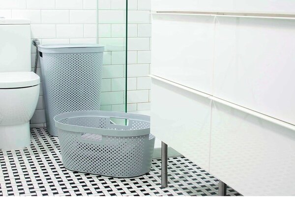 Szary kosz na pranie Curver Infinity, 60 l