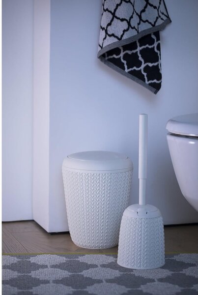 Biały łazienkowy kosz na śmieci Curver Knit, 7 l