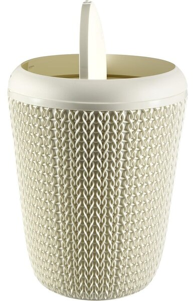 Biały łazienkowy kosz na śmieci Curver Knit, 7 l