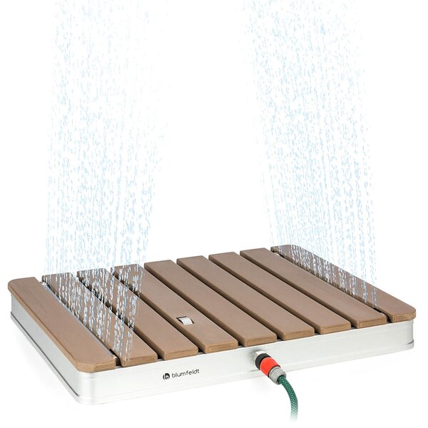 Blumfeldt Sumatra Breeze SQ, prysznic ogrodowy, WPC, aluminium, 70 x 55 cm, kwadratowy