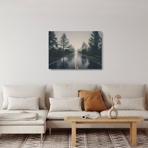 Obraz na szkle drogi w deszczu (70x50 cm)