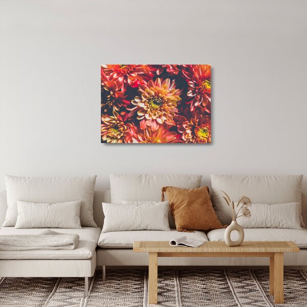 Obraz na szkle - Chryzantemy (70x50 cm)