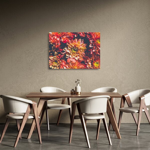 Obraz na szkle - Chryzantemy (70x50 cm)