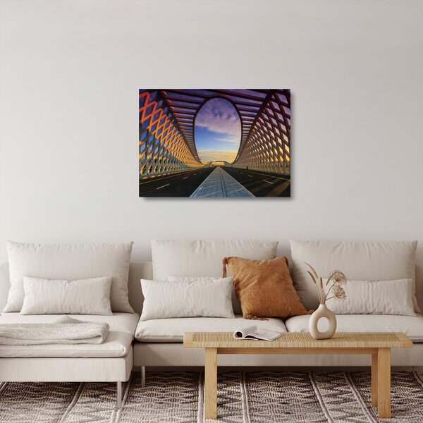 Obraz na szkle nowoczesnej architektury mostowej (70x50 cm)