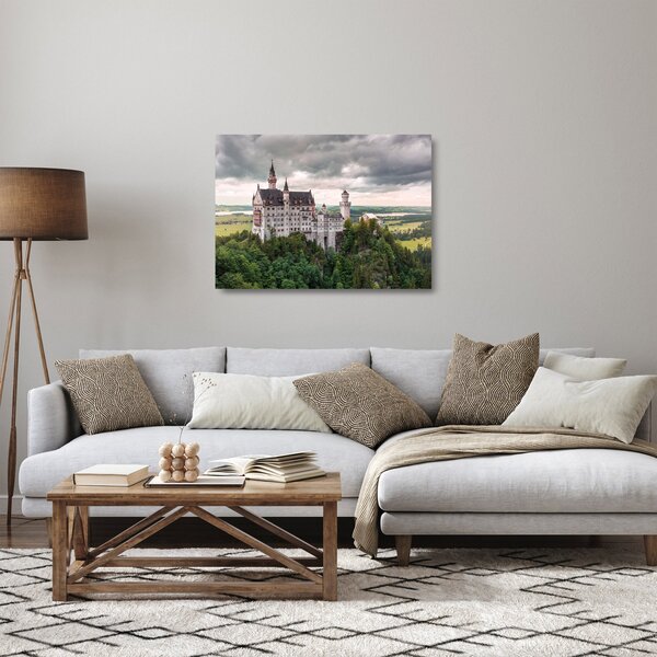Obraz na szkle - Zamek na skałach (70x50 cm)