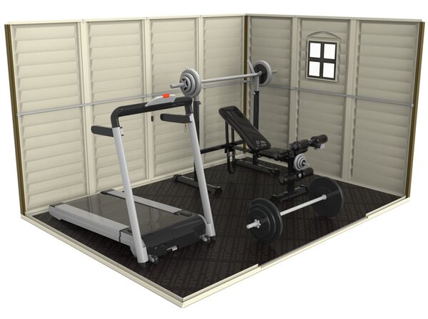 Woodside Domek ogrodowy 8 m² + konstrukcja podłogowa, winylowy, beżowy DURAMAX 30214