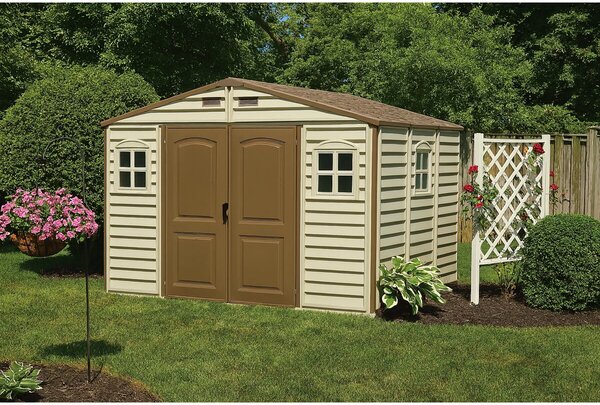 Woodside Domek ogrodowy 8 m² + konstrukcja podłogowa, winylowy, beżowy DURAMAX 30214