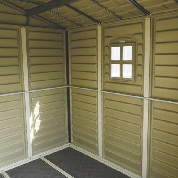Woodside Domek ogrodowy 8 m² + konstrukcja podłogowa, winylowy, beżowy DURAMAX 30214