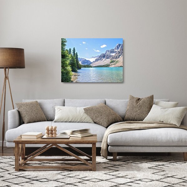 Obraz na szkle alpejskiego jeziora (70x50 cm)