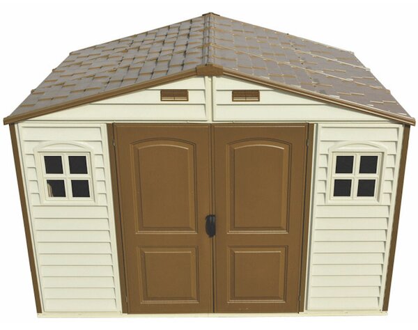 Woodside Domek ogrodowy 8 m² + konstrukcja podłogowa, winylowy, beżowy DURAMAX 30214