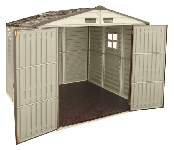 Woodside Domek ogrodowy 8 m² + konstrukcja podłogowa, winylowy, beżowy DURAMAX 30214