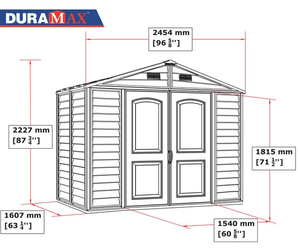 Domek ogrodowy STOREALL 3,9 m² Duramax (model 30115 8x6´)