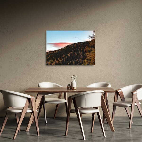 Obraz na szkle rudzików nad wzgórzem (70x50 cm)