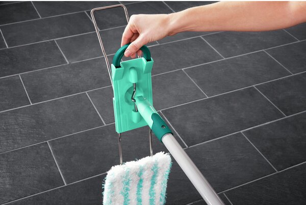 Podłogowy mop płaski z drążkiem stalowym PROFI Micro Duo - Click System Leifheit 55048