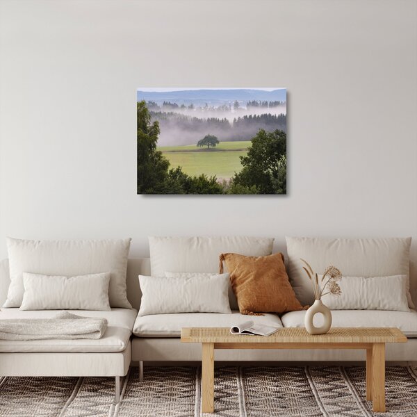 Obraz na szkle łąki z drzewem (70x50 cm)