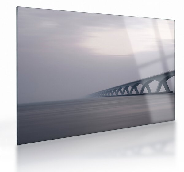 Obraz na szkle mostu we mgle (70x50 cm)