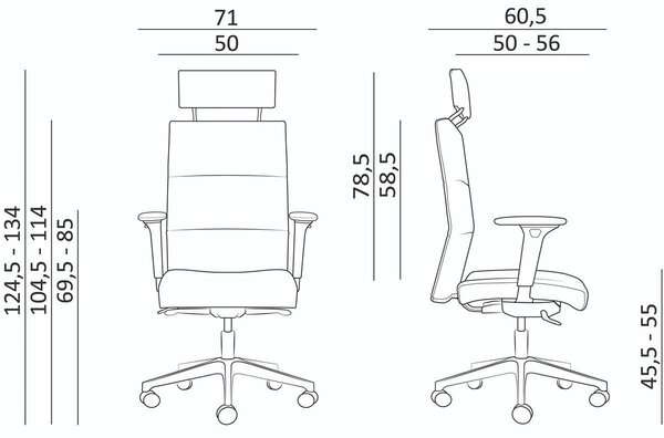 Fotel biurowy Vertika PDH - czarny - nośność 160 kg Antares