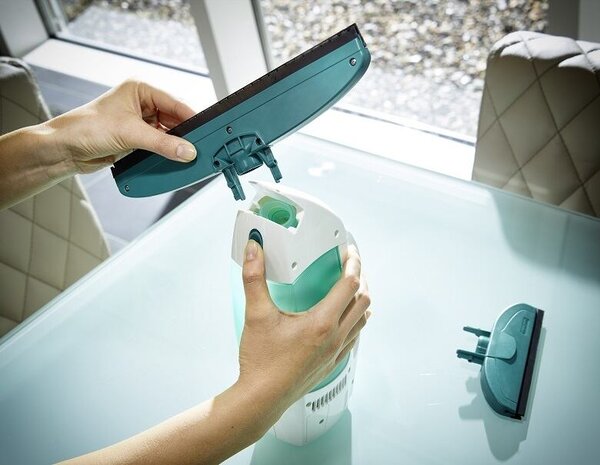Zestaw: odkurzacz do szyb Dry & Clean z 43 cm rączką oraz dwustronny mop ręczny do szyb - CLICK Syst