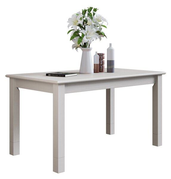 Biały stół do jadalni 140x80cm, sosnowy woskowany