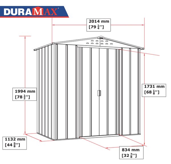 Riverton Top Domek ogrodowy 2,5 m² + profile podłogowe, antracyt DURAMAX 50013