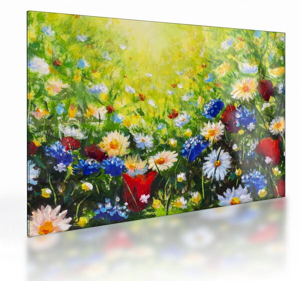 Obraz na szkle dzikich kwiatów (70x50 cm)