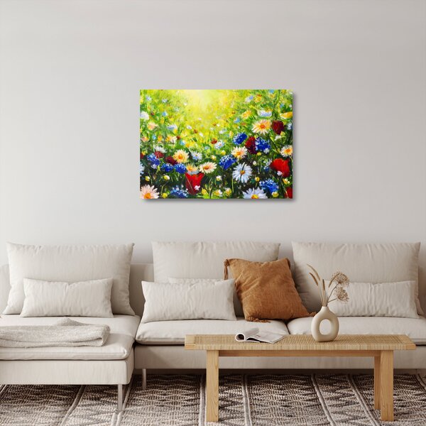 Obraz na szkle dzikich kwiatów (70x50 cm)