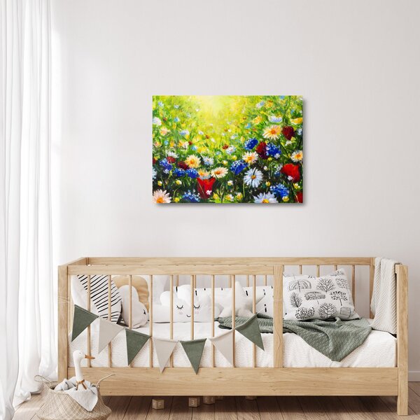 Obraz na szkle dzikich kwiatów (70x50 cm)